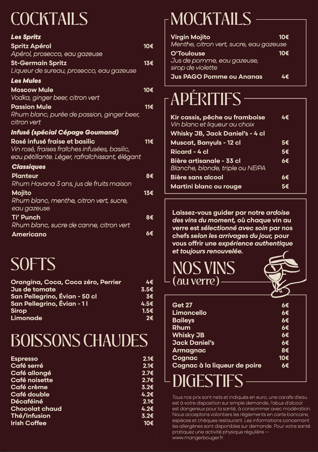 CEPAGE MENU