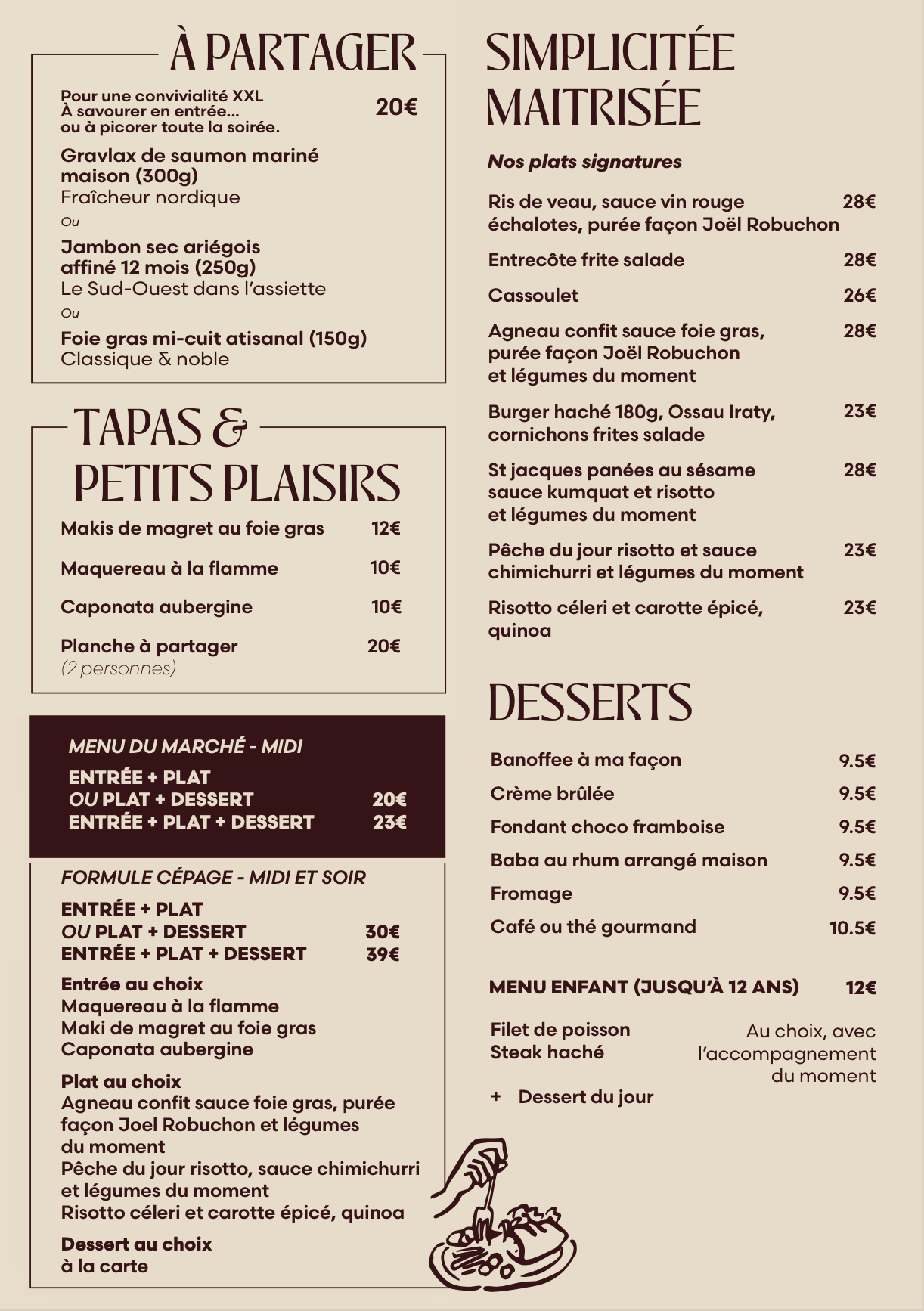 MENU CEPAGE